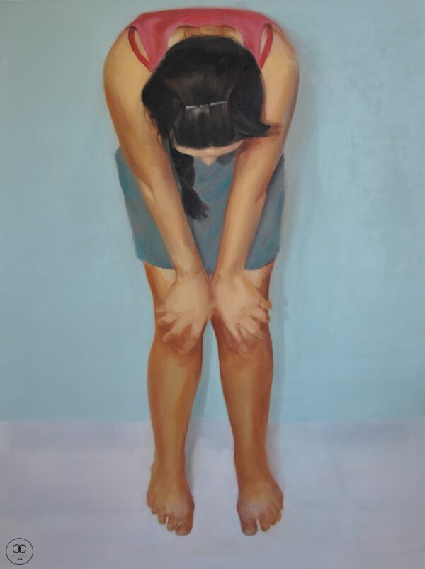 Megfáradva - 2014. - 80x120 cm - Kézzel festett absztrakt modern vászon olajfestmény