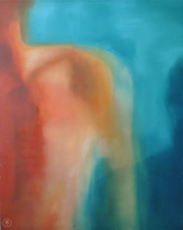 Érkezés II. - 2011. - 100x90 cm - Kézzel festett absztrakt modern vászon olajfestmény