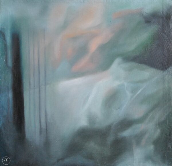 Várakozás II. - 2014. - 30x30 cm - Kézzel festett absztrakt modern vászon olajfestmény