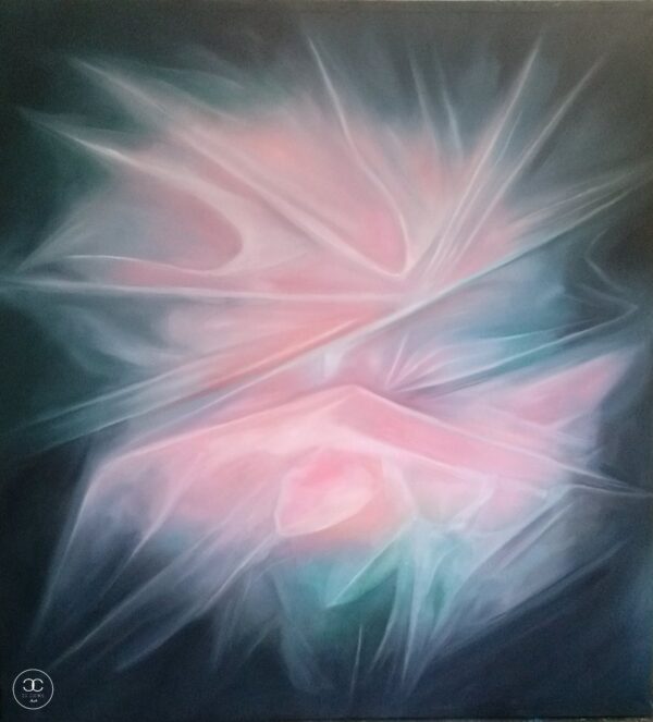 Nem kapok levegőt - 2013. - 150x150 cm - Kézzel festett absztrakt modern vászon olajfestmény