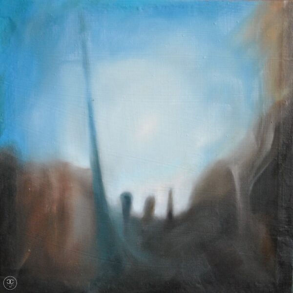 Várakozás - 2014. - 30x30 cm - Kézzel festett absztrakt modern vászon olajfestmény