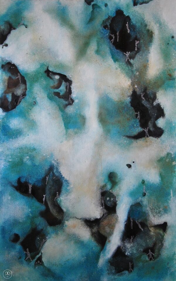 Romlás II. – 2012. - 80x120 cm - Kézzel festett absztrakt modern vászon olajfestmény