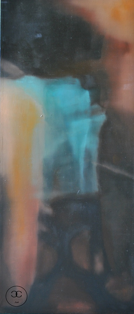 Abs - 2014. - 70x150 cm - Kézzel festett absztrakt modern vászon olajfestmény