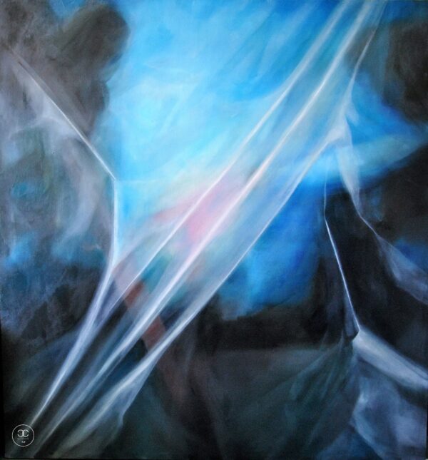 Nylon - 2013. - 150x150 cm - Kézzel festett absztrakt modern vászon olajfestmény