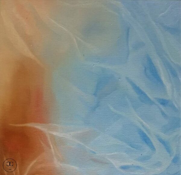 Otthon - 2021. - 30x30 cm - Kézzel festett absztrakt modern vászon olajfestmény