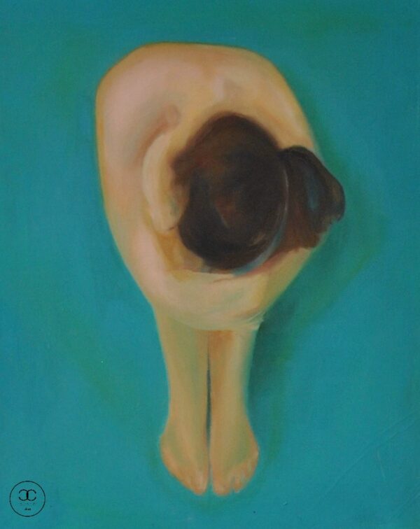 Bűn II. - 2013. - 90x70 cm - Kézzel festett absztrakt modern vászon olajfestmény