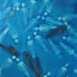 Egyéniségek között – 2012. - 70x90 cm - Kézzel festett absztrakt modern vászon olajfestmény