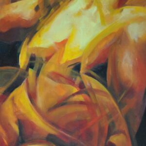 Bűnbeesés - 2010. - 50x100 cm - Kézzel festett absztrakt modern vászon olajfestmény