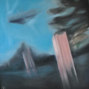 Hol találom? - 2012. - 150x150 cm - Kézzel festett absztrakt modern vászon olajfestmény