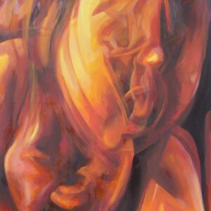 Téboly - 2010. - 60x90 cm - Kézzel festett absztrakt modern vászon olajfestmény