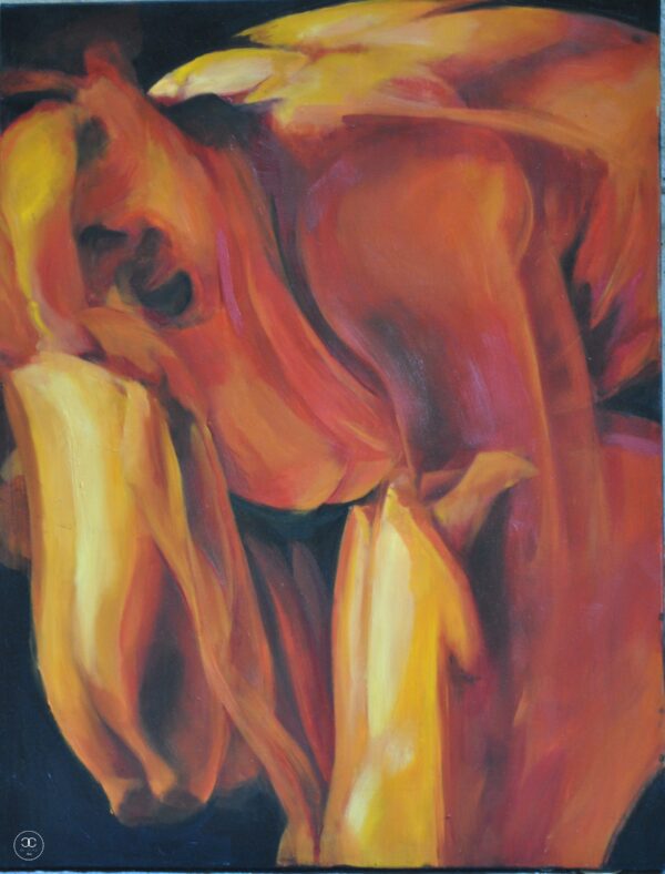 Fájdalom - 2010. - 70x90 cm - Kézzel festett absztrakt modern vászon olajfestmény