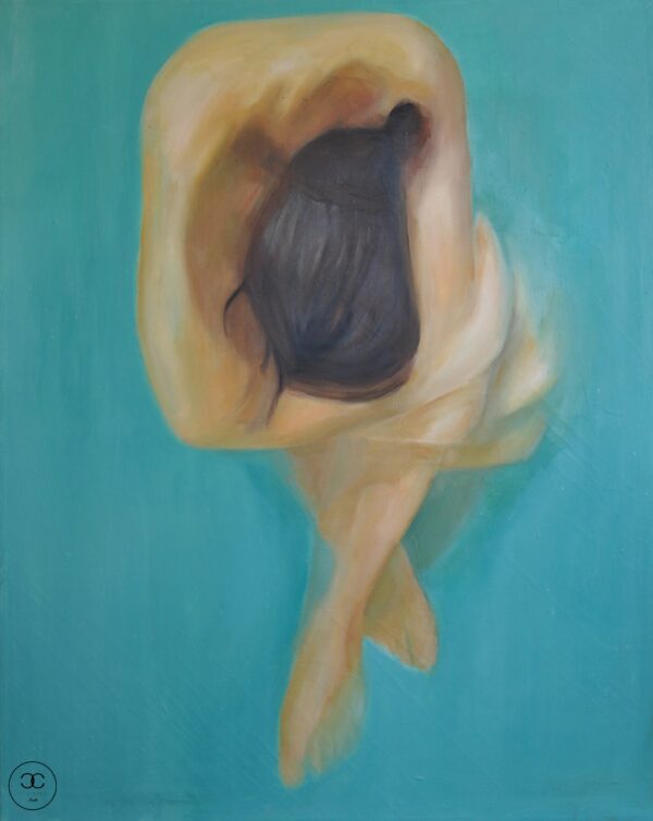 Bűn - 2013. - 70x90 cm - Kézzel festett absztrakt modern vászon olajfestmény