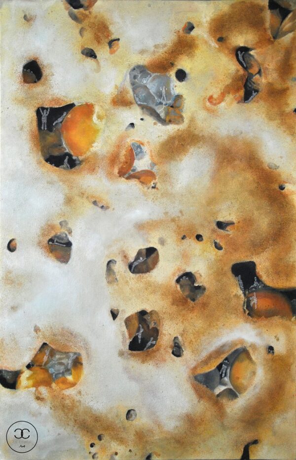 Romlás I. – 2012. - 80x120 cm - Kézzel festett absztrakt modern vászon olajfestmény